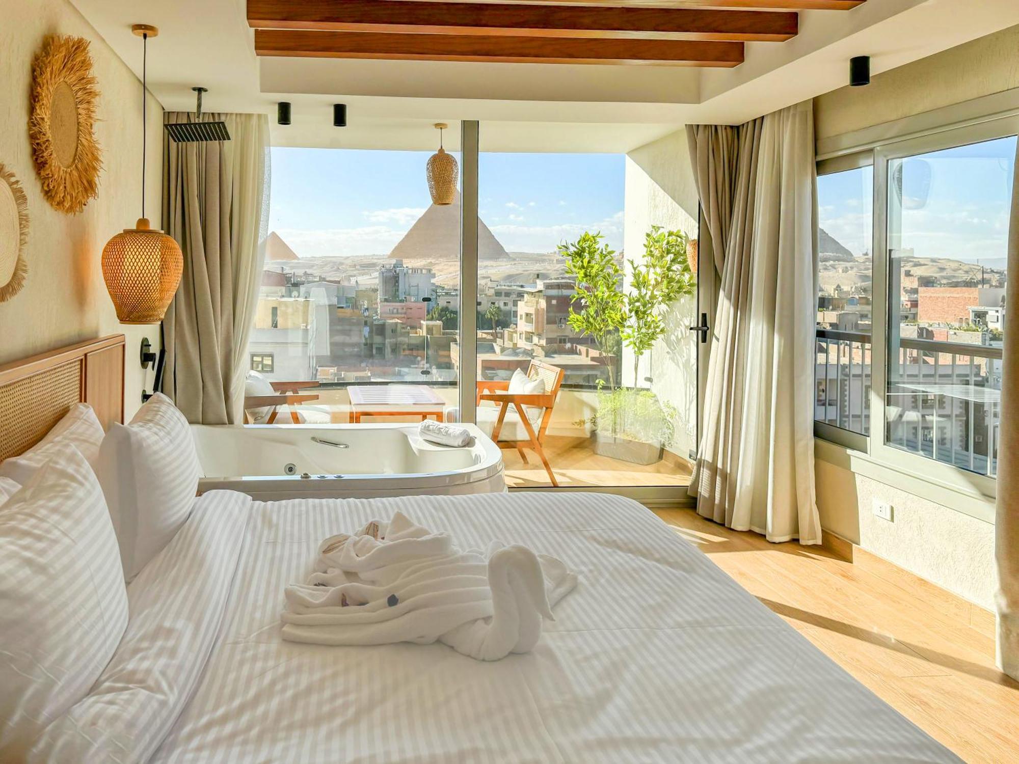 Galaxy Pyramids View Inn Kafrat al Jabal ภายนอก รูปภาพ