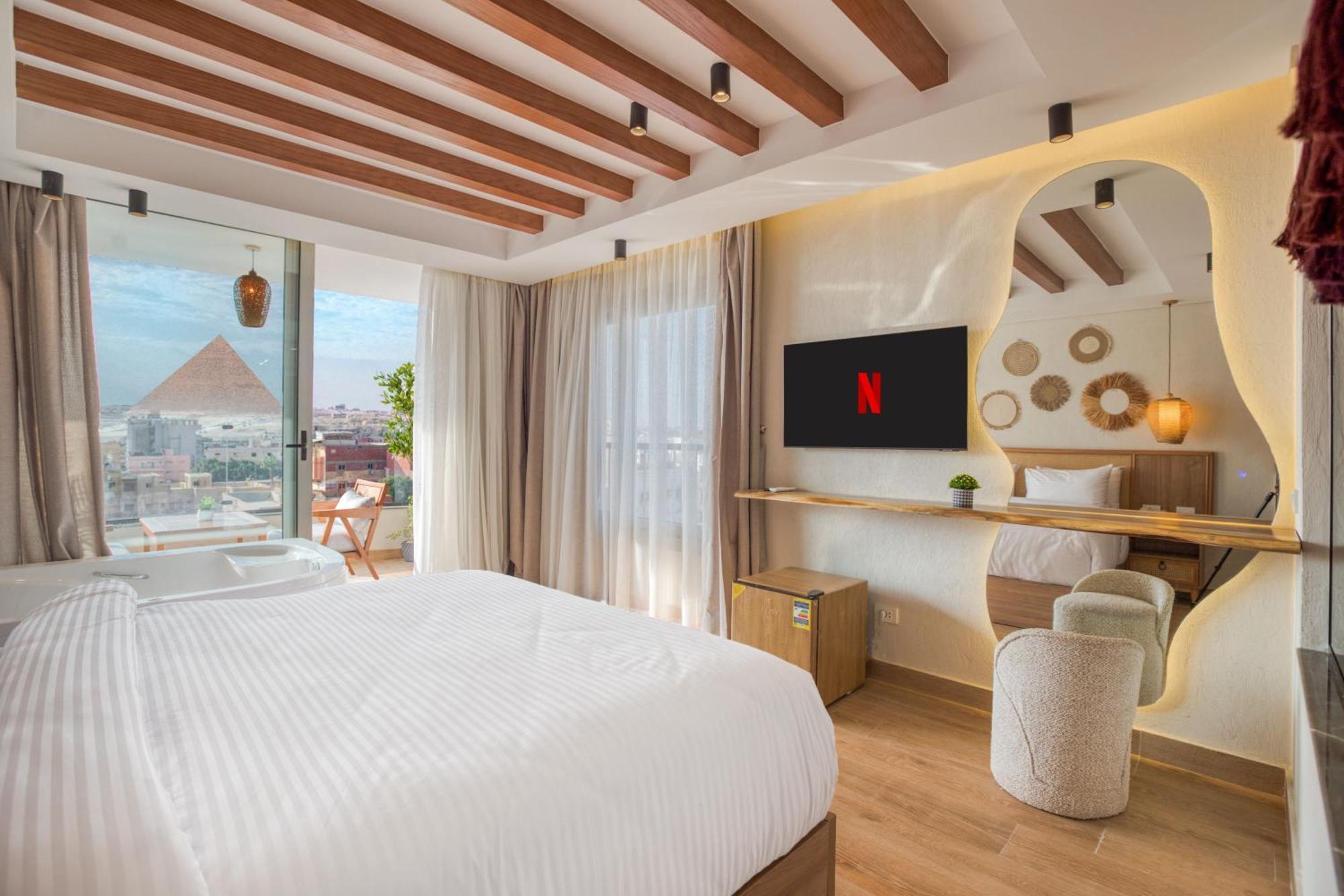 Galaxy Pyramids View Inn Kafrat al Jabal ภายนอก รูปภาพ